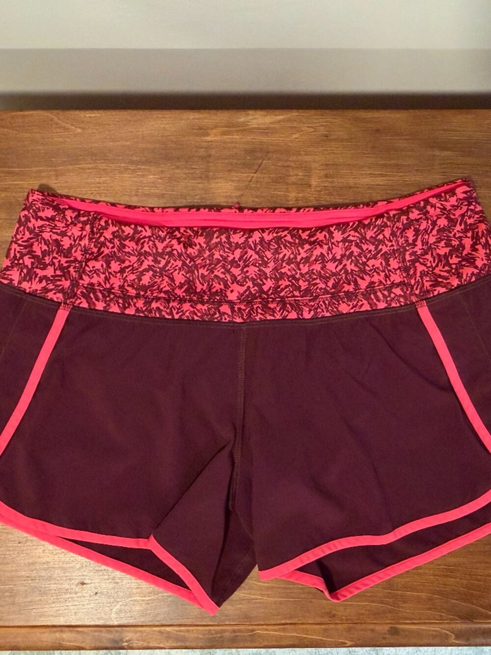 Lululemon Speed Run Times Short 4 Way Stretch Zip Pocket 4" Lined Bordeaux Drama